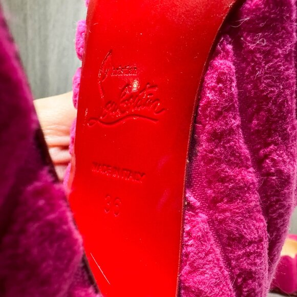 Louboutin Cadrilla 100 Version Cake Pink Fabric Pumps - Picture 7 of 8